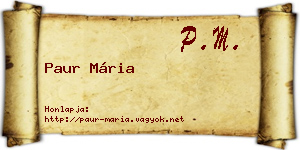 Paur Mária névjegykártya